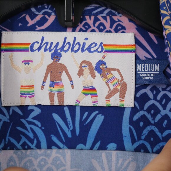 chubbies shirt‎ men's Medium Pineapple print pride month rainbow short sleeve - Picture 4 of 10